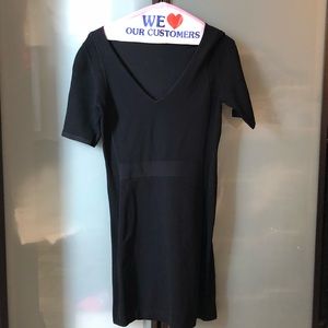 Theory, black “julialynn ventura” belted dress.